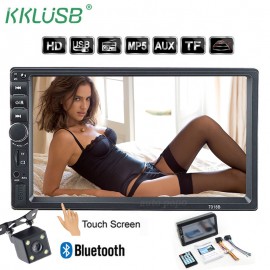 autoradio 2 din General Car Models 7 Touch Screen Bluetooth car radio player car audio aux Rear View Camera mirror link 7018B