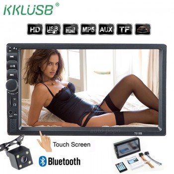autoradio 2 din General Car Models 7 Touch Screen Bluetooth car radio player car audio aux Rear View Camera mirror link 7018B