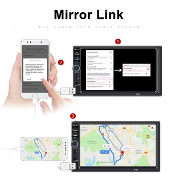autoradio 2 din General Car Models 7 Touch Screen Bluetooth car radio player car audio aux Rear View Camera mirror link 7018B