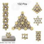 132pcs Magnetic Construction Set Toys,Magnetic Stick amp; Gold Plating Balls Building Blocks Fidget 3D Metal Puzzle Toys.