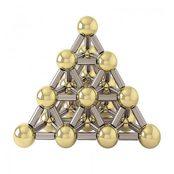 132pcs Magnetic Construction Set Toys,Magnetic Stick amp; Gold Plating Balls Building Blocks Fidget 3D Metal Puzzle Toys.