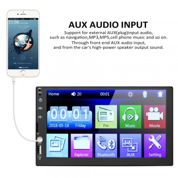 Mirror Link 2 din 7 Car Radio Capacitive Touch Screen Player MP5 SD/FM/USB/AUX/Bluetooth Car Audio For Rear View Camera