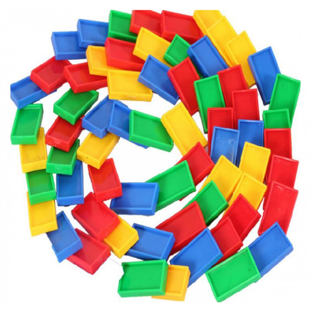 Kids STEM Learning Creative Design Plastic Dominoes Blocks Building Toys for Children 495g/Pack