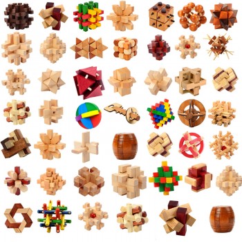 Lu Ban 3d lock Chinese Traditional Toys wooden building blocks classical disassembly handmade vintage adult educational toys