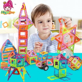 2017 MylitDear Big Size Magnetic Designer 61Pcs Building toys 3D Construction Toy Kids Baby Educational Creative Toys