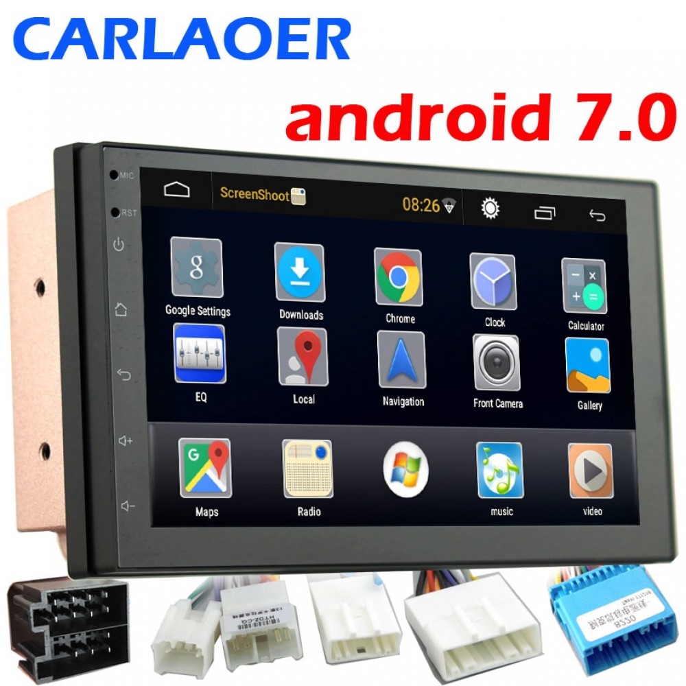 2 din Android 7.0 Car DVD player GPS+Wifi+Bluetooth+Radio+Quad Core 7 inch 1024*600 screen car stereo radio Multimedia player