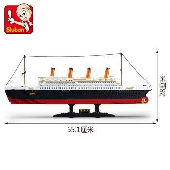 Sluban Building Block City Town Cruise Ship Titanic Small 194pcs and Large 1012pcs Educational Bricks Toy Boy Gift-No Retail Box