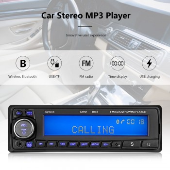 SWM 1088 1 Din Car Stereo MP3 Player 4.9 inch Bluetooth AUX Input FM Radio USB Charging Handsfree Car Radio Multimedia Player