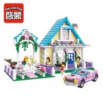 Enlighten Building Block City Town Wedding House 5 Figures 613pcs MOC Educational Brick - No Retail Box