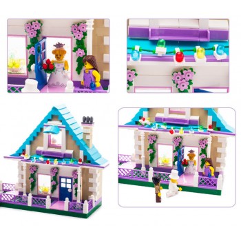 Enlighten Building Block City Town Wedding House 5 Figures 613pcs MOC Educational Brick - No Retail Box