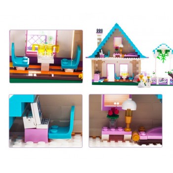 Enlighten Building Block City Town Wedding House 5 Figures 613pcs MOC Educational Brick - No Retail Box