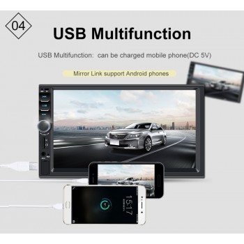 Central Multimedia MP5 Player 7 Touch Screen Bluetooth 2 Din Car radio with USB TF FM Support Back up Camera Auto Audio stereo