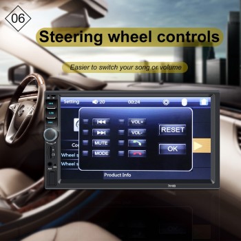 Central Multimedia MP5 Player 7 Touch Screen Bluetooth 2 Din Car radio with USB TF FM Support Back up Camera Auto Audio stereo