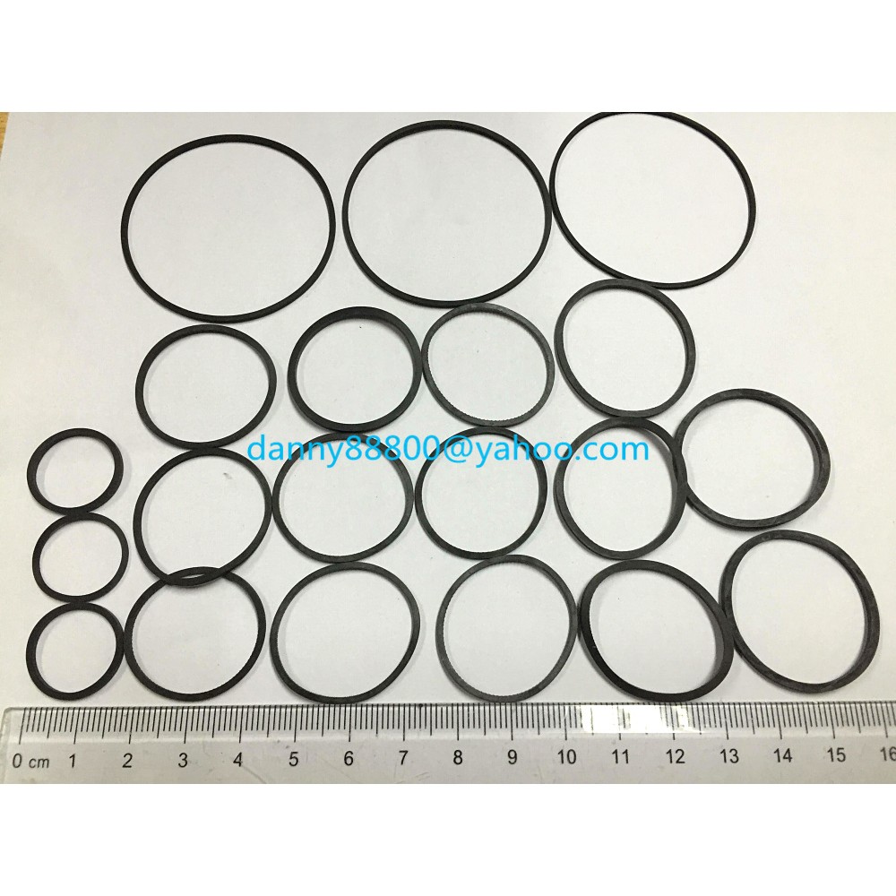 FREE post 2bag 20pcs/bag DVD CD VCD Transmission belt all size folded lenth 2.5-5.5cm thickness 1.2mm rubber belt drive strap