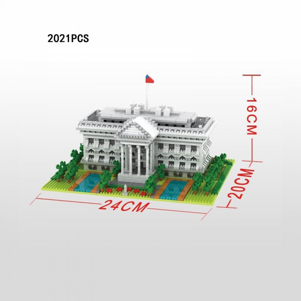 World famous Modern Architecture micro diamond building block Washington D.C. White House presidential palace nanoblock toys