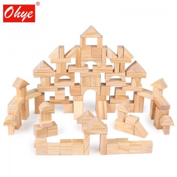 100pcs Children Wooden Building Construction Block Toys Baby Creative Wooden Log Blocks Early Learning Educational Toy