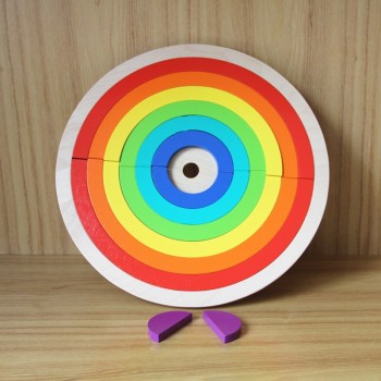 Oyuncak Montessori Brinquedos Colorful Wooden Blocks Toys Children Creative Rainbow Assembling Blocks Toys 14Pcs/Set