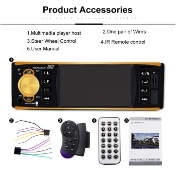 4019B 4.1 inch 1 Din Car Radio auto Audio Stereo autoradio USB AUX FM Station Bluetooth With Rear View Camera Remote Control