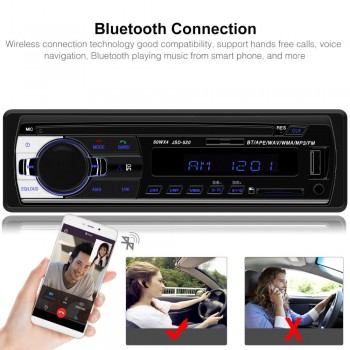 Radio Car 1 Din Autoradio Mini JSD520 12V Car Stereo with Bluetooth FM Radio AUX/USB/SD MP3 Car Player One Din Car Audio