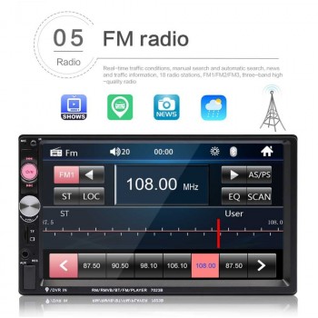 2 din car radio 7 HD Autoradio Player MP5 Touch Screen Digital Display Bluetooth USB SD Multimedia Rear View Camera