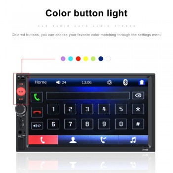 Car radio coche HD 7 inch Touch Screen auto Audio Stereo Bluetooth Central Multimedia Player IR Rear View Camera Autoradio 2 Din