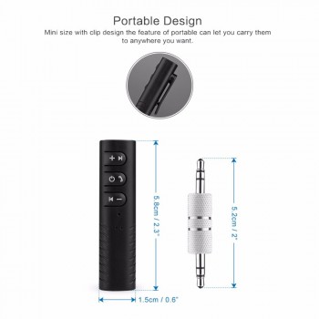 AOZBZ Wireless 3.5mm Car Kit Bluetooth Hands Free Audio Receiver Music adapter With Mic Auto AUX Streaming A2DP Car Stereo