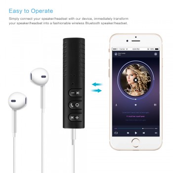 AOZBZ Wireless 3.5mm Car Kit Bluetooth Hands Free Audio Receiver Music adapter With Mic Auto AUX Streaming A2DP Car Stereo
