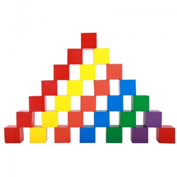 15 pcs 2cm Small Wooden Blocks Building Colorful Cube Child Educational Toys Mathematical Tool Model Kids Toys