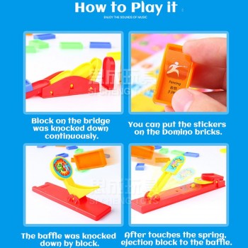 Domino Train set Catapult kit Puzzle Educational 120/60PCS Plastic Dominoes Blocks Brick DIY sound light Toy gift for boy girl