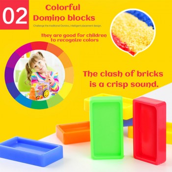 Domino Train set Catapult kit Puzzle Educational 120/60PCS Plastic Dominoes Blocks Brick DIY sound light Toy gift for boy girl
