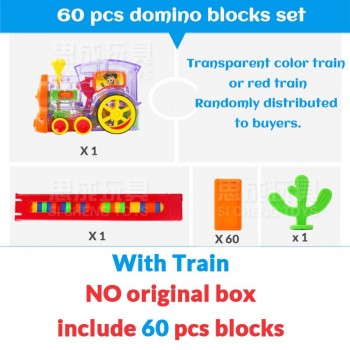 Domino Train set Catapult kit Puzzle Educational 120/60PCS Plastic Dominoes Blocks Brick DIY sound light Toy gift for boy girl