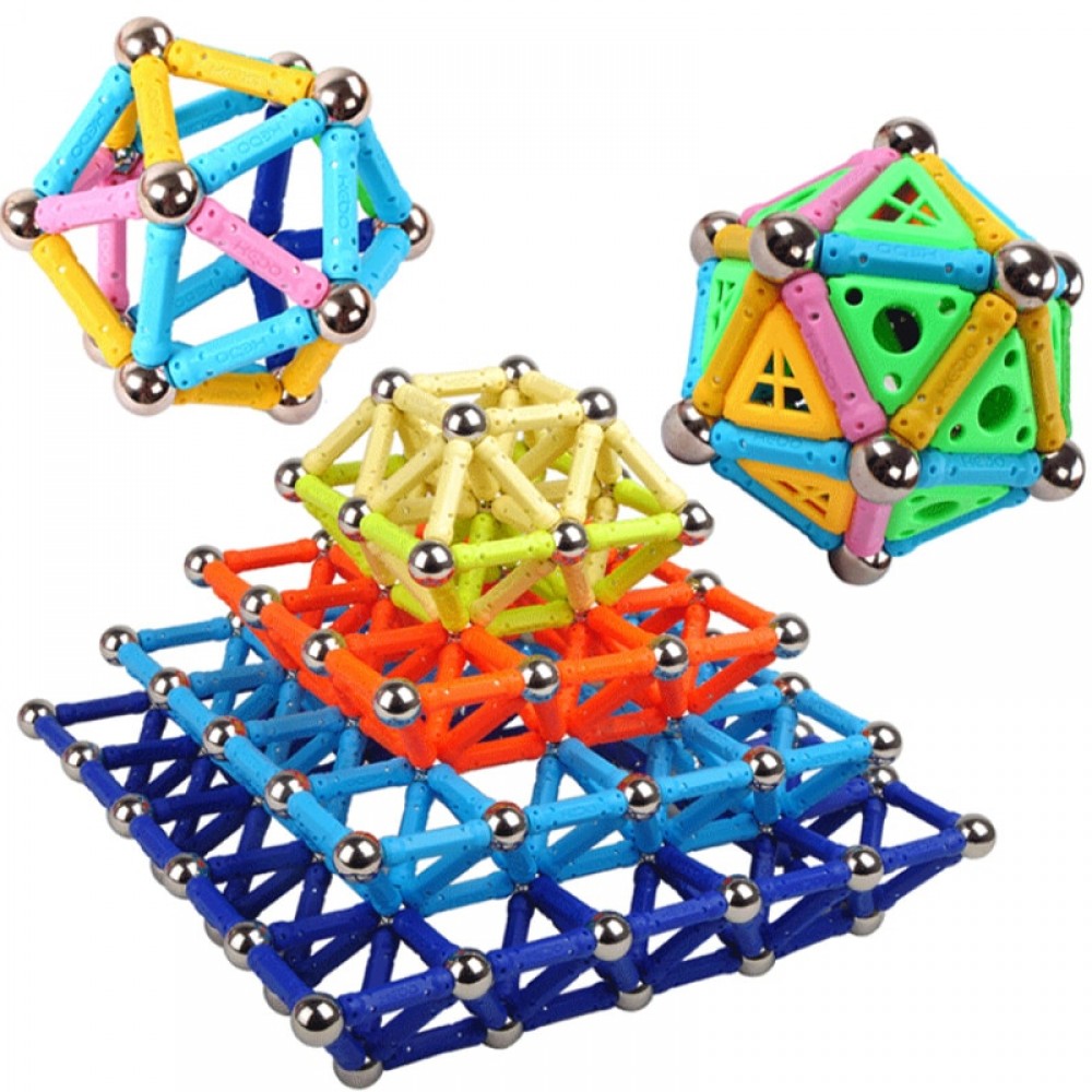 Creative Magnetic Design Blocks Bar Mini Metal Bead Stick Balls Geometric Figure Construction Kit Toys For Kid Intelligence Gift