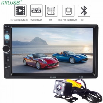Autoradio 2 Din 7 inch LCD Touch screen car radio MAP3 MP5 player auto audio stereo bluetooth support Rear View Camera 7010B