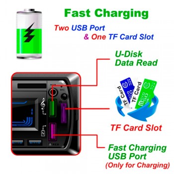 12V Bluetooth Car Stereo FM Radio MP3 Audio Player 5V Charger USB SD AUX Auto Electronics Subwoofer 1 DIN Autoradio