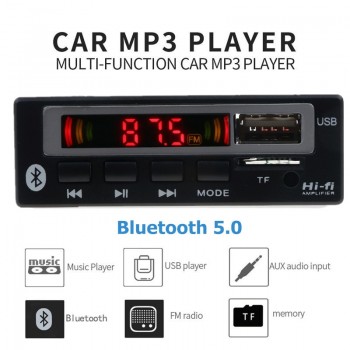 USB 3.5mm AUX Bluetooth FM Radio V5.0 Wireless Receiver MP3 Player 5V 12V Mp3 Decoder Board Module 1 Din Music Speaker Car Kit