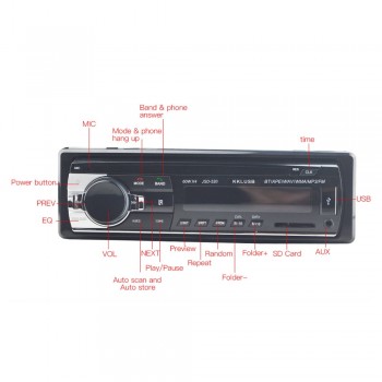 car radio 1 din jsd520 12V bluetooth car stereo In-dash FM usb aux Input mp3 WMA auto radio Player oto teypleri autoradio