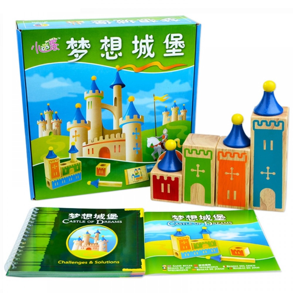candice guo! Educational wooden toy castle of dream blocks early learning Intellect challenge game kids birthday Christmas gift