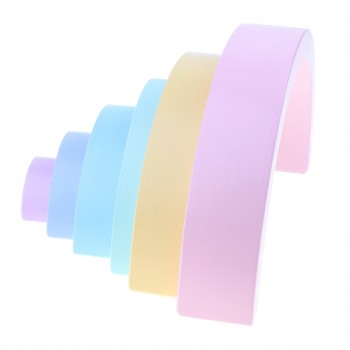 Montessori Wooden Stacking Rings Arch Blocks Kids Baby Developmental Educational Toy Set  -Macaron Color