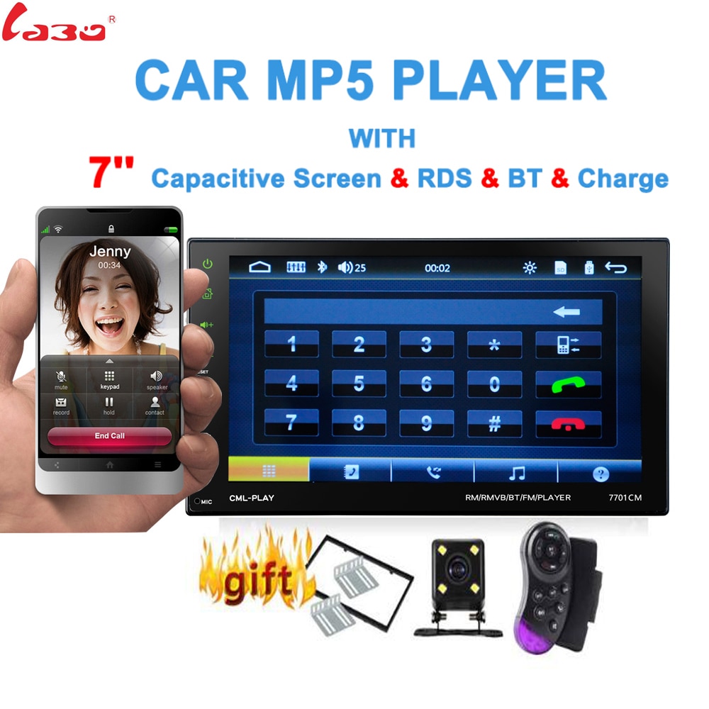 7 Touch Mirror Link Screen 2Din Car Radio Bluetooth Hands Free FM/TF/USB Rear View Camera Mirror For Android Phone 13 languages