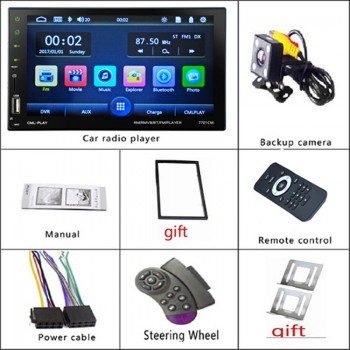 7 Touch Mirror Link Screen 2Din Car Radio Bluetooth Hands Free FM/TF/USB Rear View Camera Mirror For Android Phone 13 languages