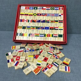 100pcs wooden country flag domino blocks for children educational toys/ Kids baby early learning National flag wood donimo block