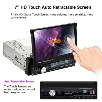 7 Inch 1 DIN Touch Screen Car MP5 Player GPS Sat NAV Bluetooth Stereo Retractable Radios Camera Support For Multi-Languages