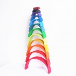 NEW Toys 12Pcs Rainbow Blocks Wooden Toys For Kids Large 84*35*18cm Creative Rainbow Building Blocks Montessori Educational Toy