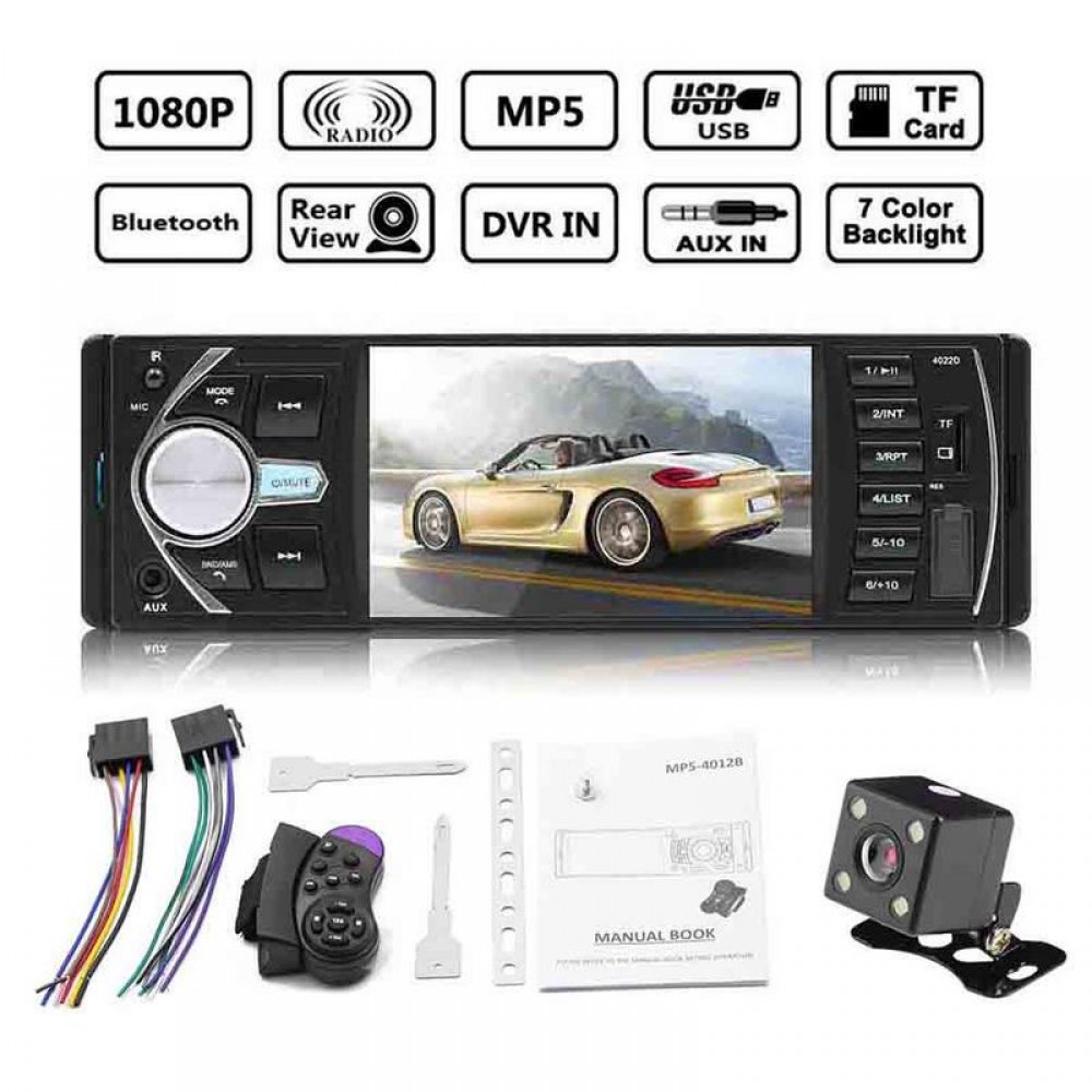 4.1 Inch 1 Din Car Radio Auto Audio Stereo Auto Radio Bluetooth Support Rear View Camera USB Steering Wheel Remote Control Hot