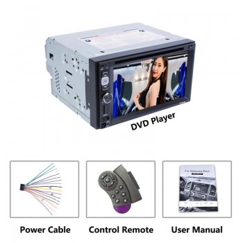 1 Set Universal HD 1080P 6.2 Inch 2 DIN Car Multimedia CD DVD Player Steering Wheel Control FM Radio Bluetooth Hands-free Calls