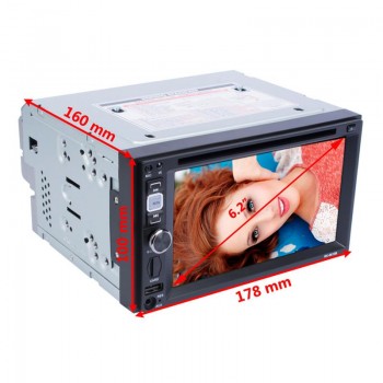 1 Set Universal HD 1080P 6.2 Inch 2 DIN Car Multimedia CD DVD Player Steering Wheel Control FM Radio Bluetooth Hands-free Calls