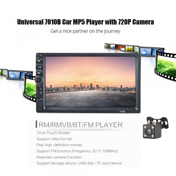2 Din Car Central Multimedia MP5 Player 7 Touch Screen audio Stereo with Bluetooth USB TF FM Support Back up Camera Auto Radio