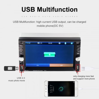 2 Din HD Autoradio Multimedia Player Touch Screen Auto audio Car Stereo MP5 Bluetooth Dual USB TF FM AUX Support Back up Camera