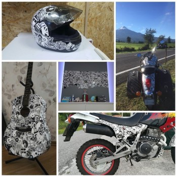 AQK 50Pcs Brand Tide Black White Stickers Vinyl Dope Sticker Graffiti Bomb Decals Pack Skateboard Luggage Laptop Bike Guitar Car
