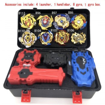 1set 7 style Beyblade Burst B111 B113 Metal Fusion 4D With 4 Launcher Beyblade Burst Spinning Top Christmas Gift For Kids Toys